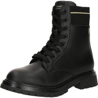 Rib-Knit Cleat Lace-Up Ankle Boots