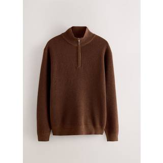 Next Tekstureret premium trøje med kvart lynlås i normal pasform