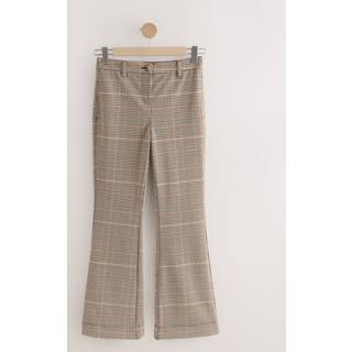 Next Brown Check Ponte Flared Trousers