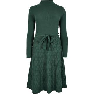 Apricot Apricot Rib og Brick Strikket Kjole med Høj hals - EU 42 (UK 14)