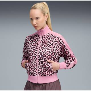 PUMA T7 LEO LUXE All-Over Print Short Track Jacket Women, Clothing, Poised Pink/Ruby Shimmer, M