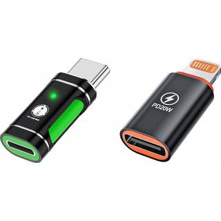 NÖRDIC non-MFI Lightning til USB-adaptersæt 2-pak