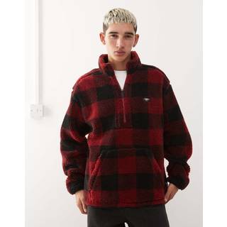 Quiksilver Mercury Woodlands Sherpa Fleecesweatere Herrer størrelse XL farve rød