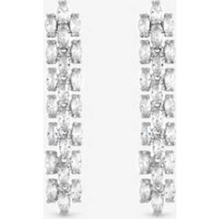 Jon Richard Jon Richard Plated Rhodium and Cubic Zirconia Navette Drop Earrings