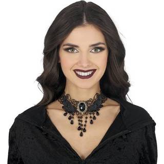 Gotisk choker med sort sten