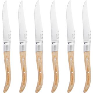 Grillknive, lyst pakkatræ, 6 stk.