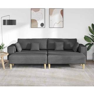 Stof Sofa Med Pude Mørkegrå 208 Cm Stof