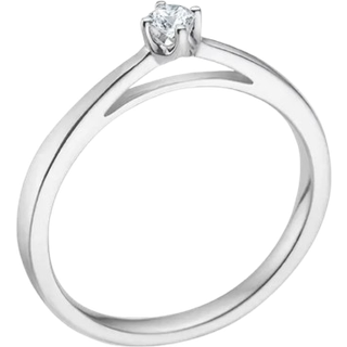 CROWN ring i 14kt. hvidguld m. diamant (0,09ct.)