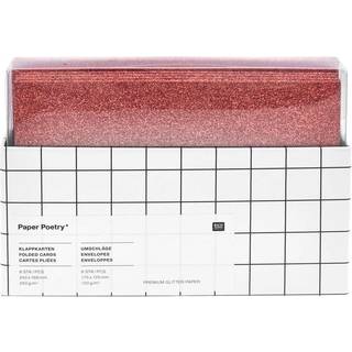 Paper Poetry Karten- und Umschlagset Glitter B6 Rot