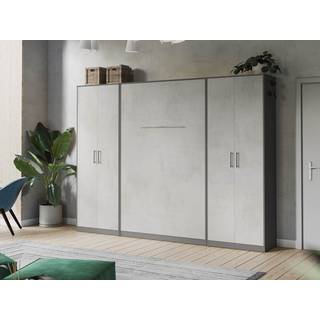 NORDIC skab, høj model, 80cm - farve Skab: Vild Eg, Front: Beton