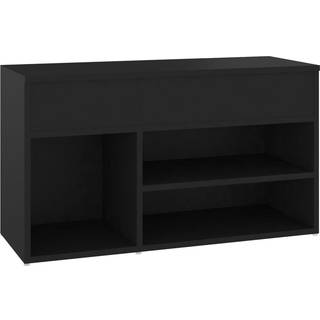 Skobænk 80X30X45 Cm Konstrueret Træ - Sort