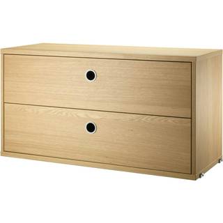String skab med 2 skuffer 78x42x30cm eg