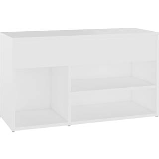Skobænk 80X30X45 Cm Konstrueret Træ - Hvid