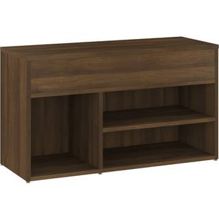 Skobænk 80X30X45 Cm Konstrueret Træ - Brun eg