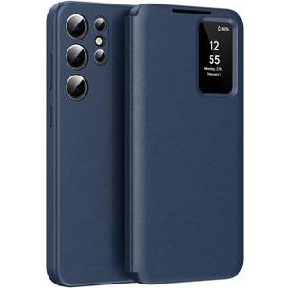 Samsung Galaxy S23 Ultra Smart Clear View Flip etui med kortplads - Safir