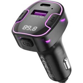 XO Biloplader 3.1AW / FM-sender Bluetooth - Sort