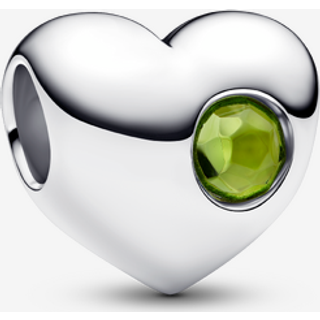 Pandora Silver Engravable August Birthstone Heart Charm