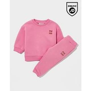 Pink Soda Sport Girls' Bow Crew Tracksuit Infant, Pink - 0-3M