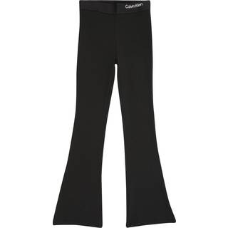 Flared Ribbed Logo Trousers - Black - 4 years (104 cm)