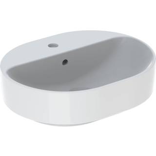 Geberit VariForm vask 50 cm elipseformet til bord med hanehul og overløb