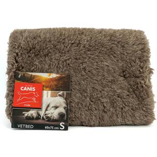 Vetbed med stof bund, brun, small, 60x75 cm