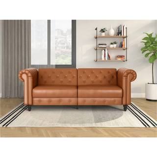 Sovesofa 3 Sæder i PU Cognac