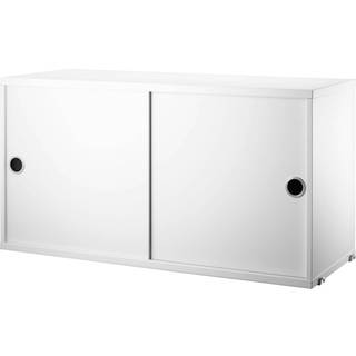 String skab med skydedøre 78x42x30cm hvid