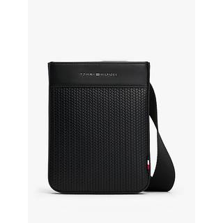 Metal Logo Woven Crossbody Bag