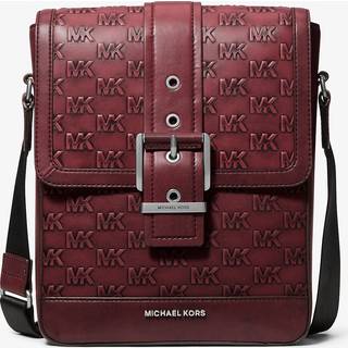MK Colby Logo Embossed Burnished Leather Messenger Bag - Red - Michael Kors - ONE SIZE