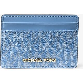 MK Jet Set Signature Logo Card Case - Blue - Michael Kors - ONE SIZE