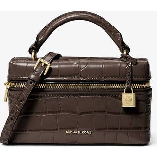 MK Jana Extra-Small Crocodile Embossed Leather Convertible Crossbody Bag - Brown - Michael Kors - ONE SIZE