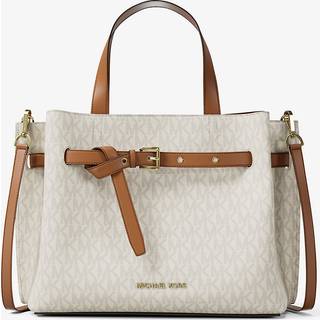 MK Emilia Medium Signature Logo Satchel - Natural - Michael Kors - ONE SIZE