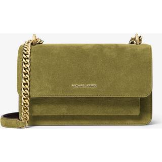 MK Claire Large Suede Shoulder Bag - Green - Michael Kors - ONE SIZE