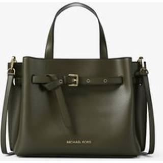 MK Emilia Medium Pebbled Leather Satchel - Green - Michael Kors - ONE SIZE