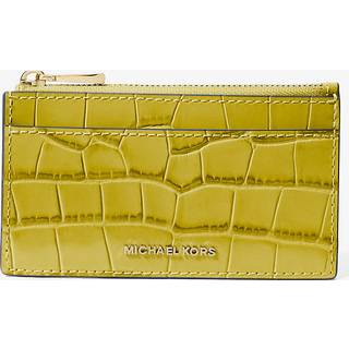 MK Jet Set Small Crocodile Embossed Leather Card Case - Green - Michael Kors - ONE SIZE
