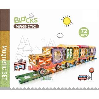 Magnetic Tiles - Togbane, 72 dele