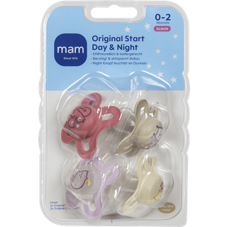 MAM Sutter Original Start Day & Night, 0-2 måneder, 4-pak, lyserød