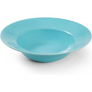 Lyngby Porcelæn Rhombe Color dyb tallerken turkis 24,5 cm