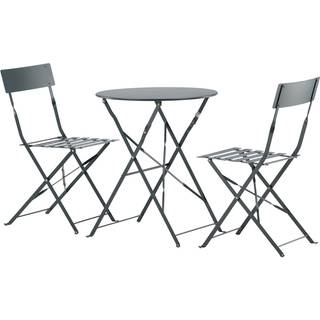Venture Design Marseille cafésæt Mørkegrå 2 stoler & bord 60 cm