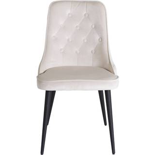 Velvet Deluxe spisebordsstol i beige velour med sorte ben
