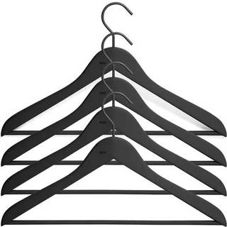 Hay Soft Bøjle Med Pind Tynd 4-pak - Kroge og bøjler Aluminium Sort - AE937-B050-AG47