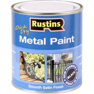 Rustins MPBK500 Metalmaling Glat Satin Sort 500 ml
