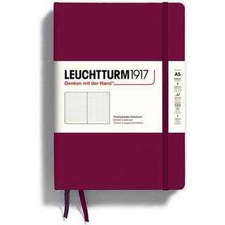 Leuchtturm1917 - Medium A5 -prikket Hardcover Notebook (Port Red) - 251 nummererede sider