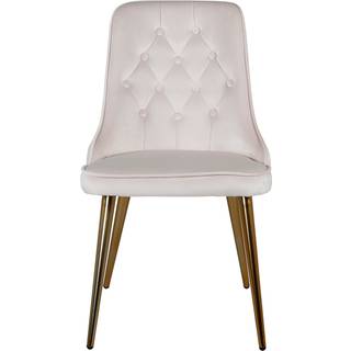 Velvet Deluxe spisebordsstol i beige velour med messingben