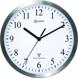 Conzept vægur radiostyret 25 cm med aluramme og Sweep Movement