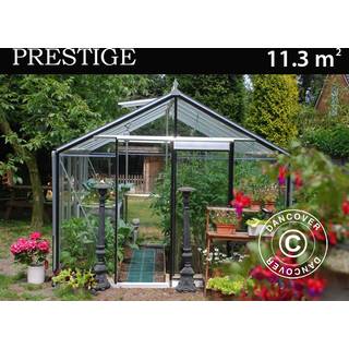 ACD Drivhus glas, FLORA 11,3m², 3,06x3,71x2,59m, Sølv