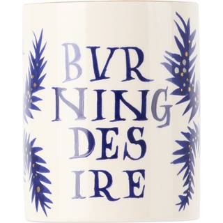 L'Objet Candlelight And Scents - 'Burning Desire' scented candle, white, blue and gold in multicolor earthanware / wax