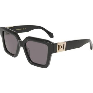 Ferragamo Kvinde SF2084S 001 Solbriller Acetat Sort Grå Firkantet Normal