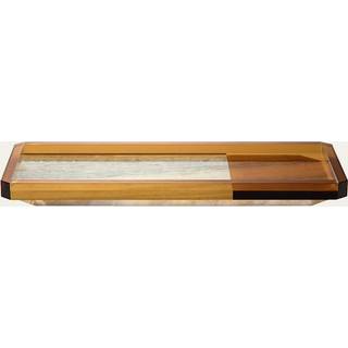 Reflections Copenhagen Serving And Trays - 'Shadow' tray, amber and clear in Multicolor Fine hand cut crystal