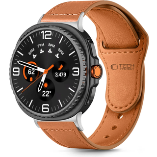 Tech-Protect Samsung Galaxy Watch 8 / 8 Classic (40 / 44 / 46mm) Leatherfit Rem - Ægte Læder - Brun